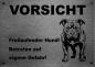 Preview: Edelstahl Warnschild American Staffordshire Terrier VORSICHT Mein Haus mein Garten meine Familie